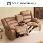 EBELLO Faux Leather Dual Reclining Loveseat