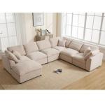 Beige Oversized U-Shaped Modular Sectional Sofa