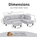 Modular L-Shaped Sectional Sofa with Chaise