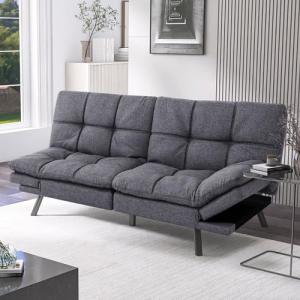Gray Futon Sofa Bed for Small Spaces