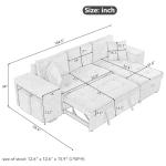 Stylish Gray L-Shaped Sectional Sofa Bed Set