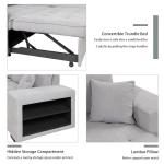 Stylish Gray L-Shaped Sectional Sofa Bed Set