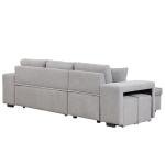 Stylish Gray L-Shaped Sectional Sofa Bed Set