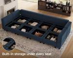 Belffin Blue Modular Sectional Sofa with Storage