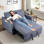 Navy Blue 3-in-1 Convertible Sofa Bed
