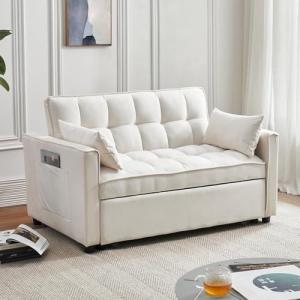 Modern Velvet 3-in-1 Convertible Sleeper Sofa