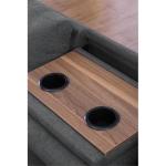 Gray Polyester Fabric Sectional Sofa with Ottoman