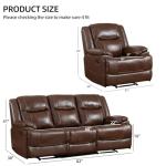 Brown Leather Recliner Sofa and Chair Set