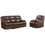 Brown Leather Recliner Sofa and Chair Set