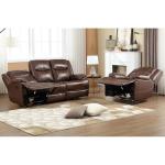 Brown Leather Recliner Sofa and Chair Set