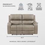Brown Microfiber Manual Double Reclining Loveseat
