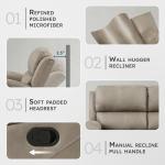 Brown Microfiber Manual Double Reclining Loveseat
