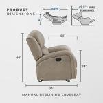 Brown Microfiber Manual Double Reclining Loveseat