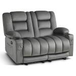 MCombo Gray Electric Reclining Loveseat with Massage