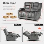 MCombo Gray Electric Reclining Loveseat with Massage