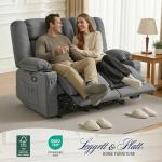 MCombo Gray Electric Reclining Loveseat with Massage