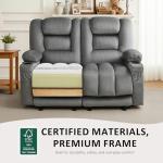 MCombo Gray Electric Reclining Loveseat with Massage
