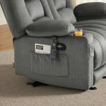 MCombo Gray Electric Reclining Loveseat with Massage
