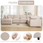Beige Oversized Modular Sectional Sofa with Chaise