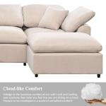 Beige Oversized Modular Sectional Sofa with Chaise