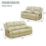 Beige Leather Recliner Sofa and Loveseat Set