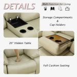 Beige Leather Recliner Sofa and Loveseat Set