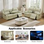 Beige Leather Recliner Sofa and Loveseat Set