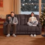MCombo Gray Power Reclining Sofa with Heat & Massage