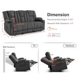 MCombo Gray Power Reclining Sofa with Heat & Massage