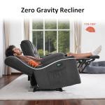 MCombo Gray Power Reclining Sofa with Heat & Massage