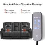 MCombo Gray Power Reclining Sofa with Heat & Massage