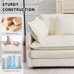 Modern L-Shaped Cloud Couch with Ottoman - Beige White