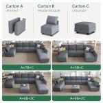 HONBAY U-Shaped Modular Sectional Sofa Set