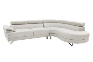 Poundex Faux Leather Sectional Sofa - Bobkona Isidro