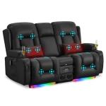 URRED Power Recliner Loveseat with LED Lights