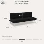 Serta Convertible Futon Sofa with Chrome Legs