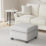 Weture Light Gray Modular Square Ottoman with Storage