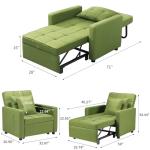 Convertible 3-in-1 Sleeper Chair Bed - Green