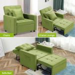 Convertible 3-in-1 Sleeper Chair Bed - Green