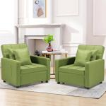 Convertible 3-in-1 Sleeper Chair Bed - Green
