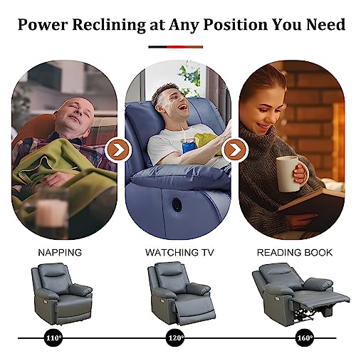 LED Power Recliner Sofa Set, Dark Grey
