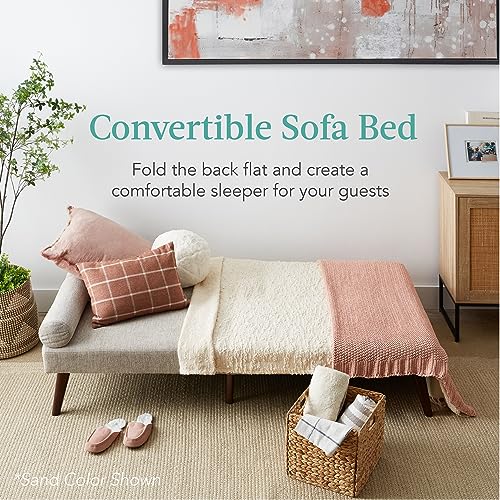 Versatile Fabric Upholstered Futon Sofa Bed - Black