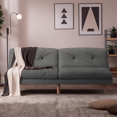 Gray Convertible Futon Sofa Bed for Small Spaces
