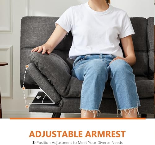 Grey Sweetcrispy Futon Sofa Bed Loveseat