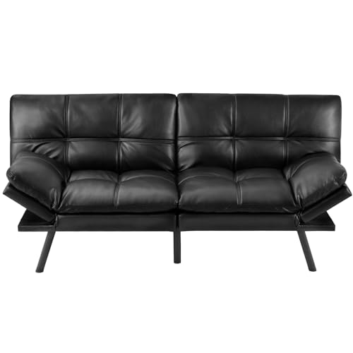 DUMOS Memory Foam Convertible Sofa Bed - Black