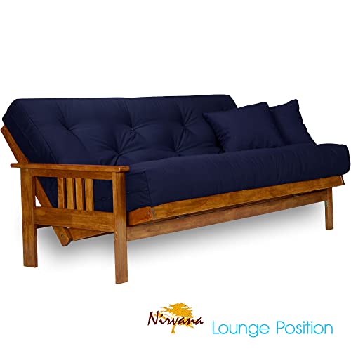 Stanford Full Size Futon Set with Navy Cover