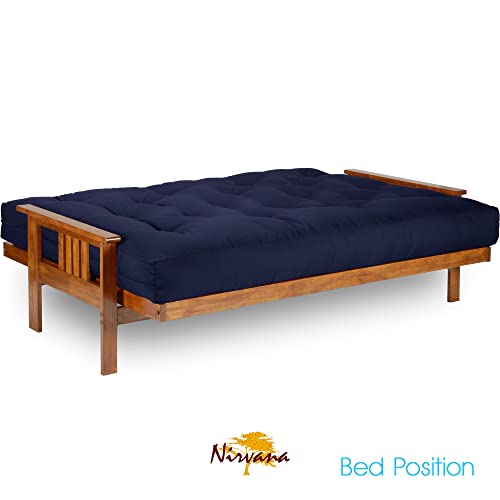 Stanford Full Size Futon Set with Navy Cover