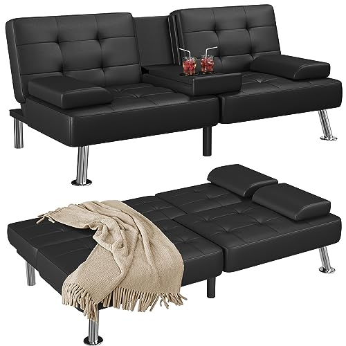 Shahoo Convertible Futon Sofa Bed in Black