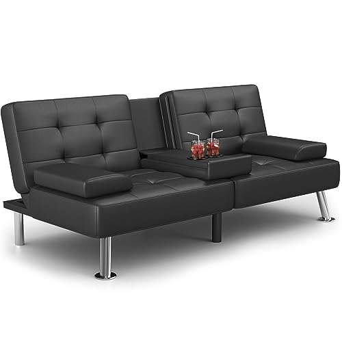 Shahoo Convertible Futon Sofa Bed in Black