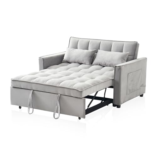 55.5'' Modern Convertible Velvet Sleeper Sofa